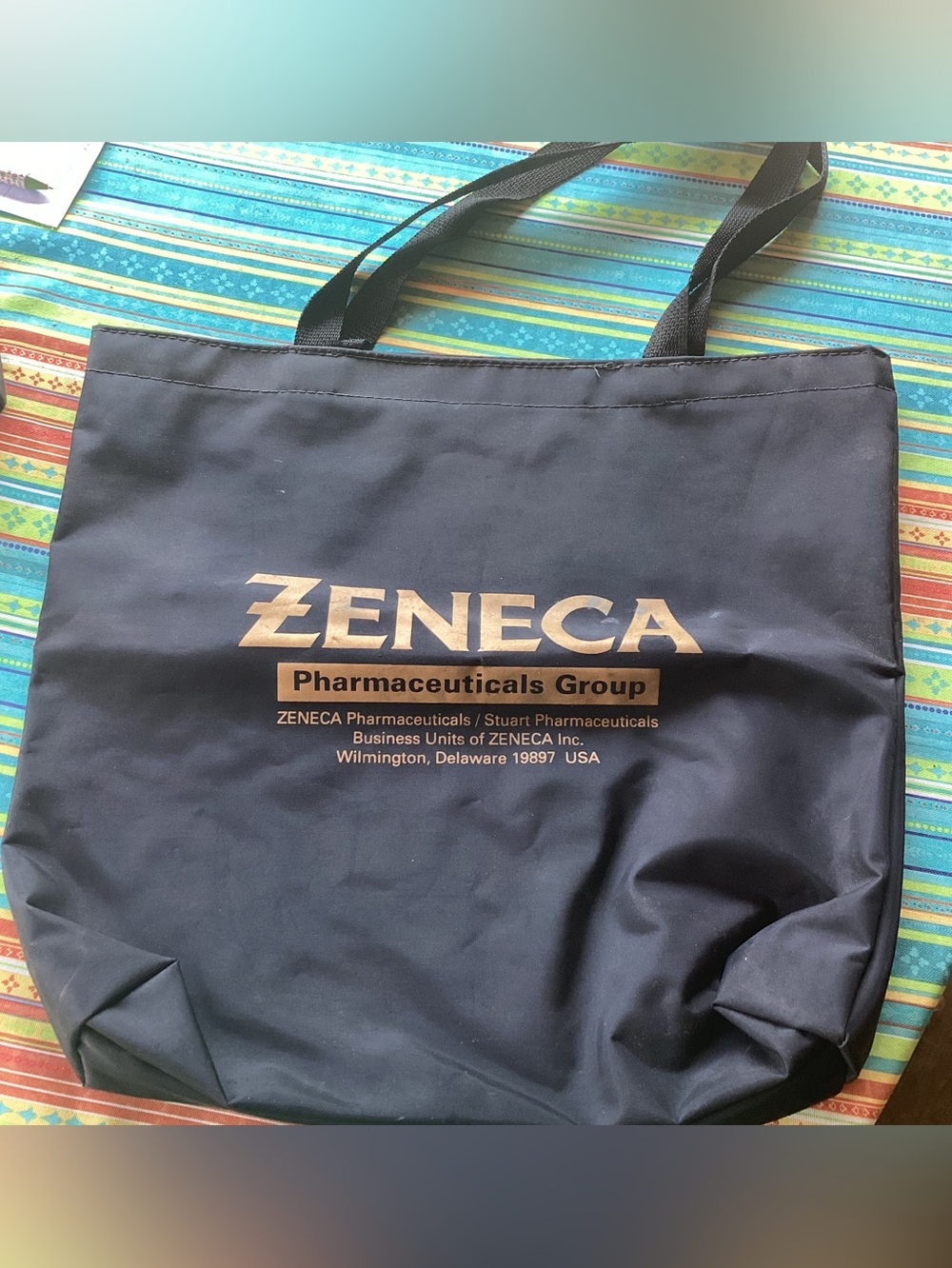 Zeneca Pharmaceuticals Tote Bag in Black